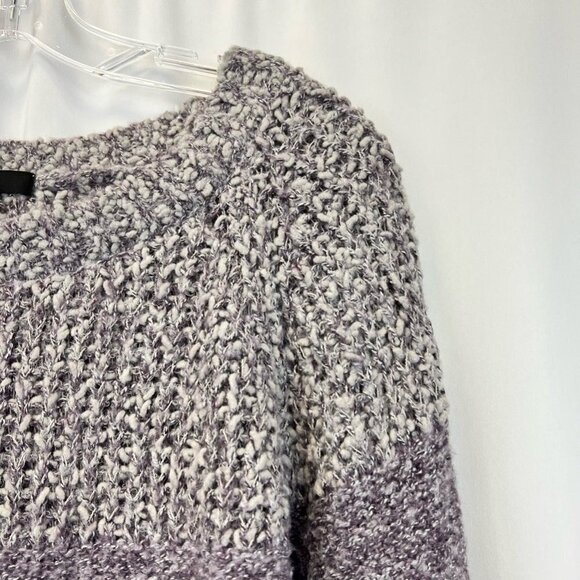 Fate Womens Pullover Sweater Purple/Gray Color Block Long Sleeve Knit Large - Picture 4 of 11